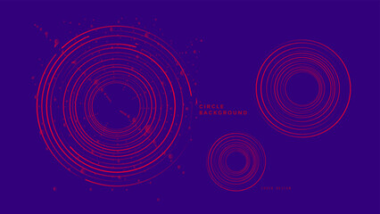 Futuristic Red circles. Circular geometric background. Vector sci-fi illustration