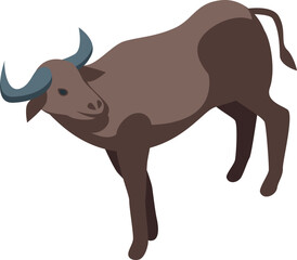Buffalo icon isometric vector. American bison. Bull head