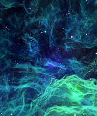Fractal blue space waves background