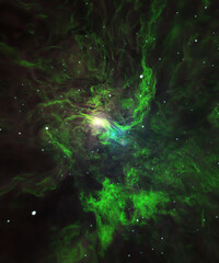 Green galaxy deep space background