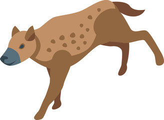 Wild hyena icon isometric vector. Animal wolf. Asian park