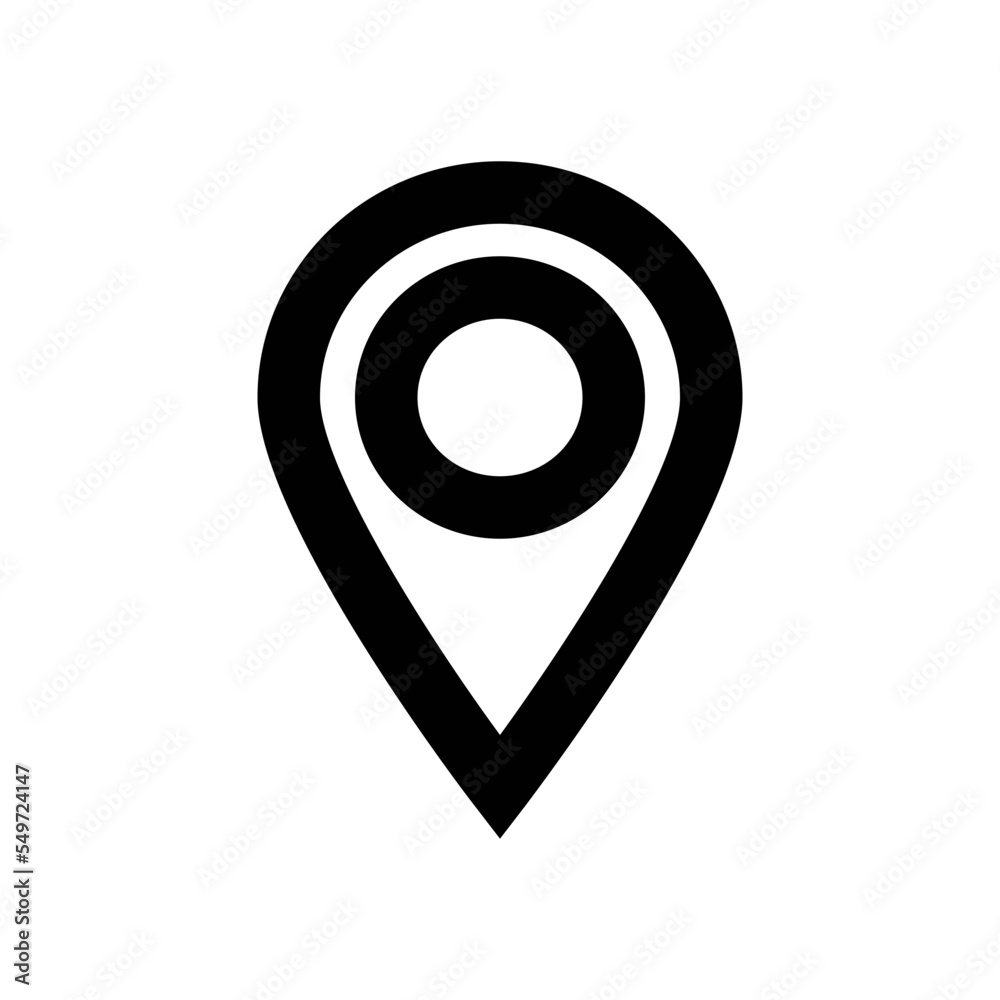 Sticker Map Pin Vector Icon