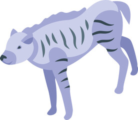 White hyena icon isometric vector. Wild animal. Kid nature