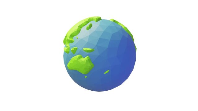 3D rotating world map. Globe around itself. Looping with alpha channel for separation from background.
