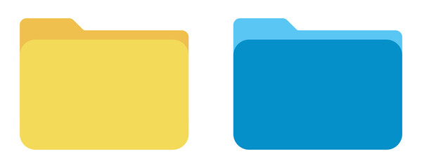 File folder icon png. yellow and blue. - obrazy, fototapety, plakaty