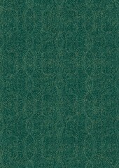 Fototapeta premium Hand-drawn unique abstract seamless ornament. Light green on a darker cold green background, with splatters of golden glitter. Paper texture. Digital artwork, A4. (pattern: p09e)