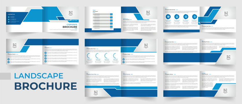 16 Pages landscape company profile  corporate brochure design