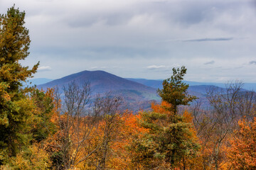 Autumn drive along the Blue Ridge Parkway in North Carolina