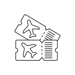 Tickets travel icon in line style icon, isolated on white background