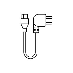 Fototapeta premium Power Cable icon in line style icon, isolated on white background