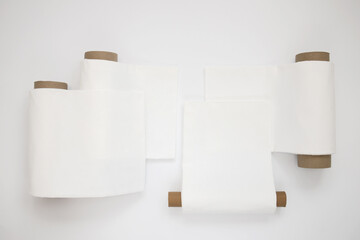 White cotton Fabric Rolls Mockup	