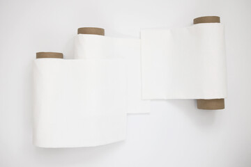 White cotton Fabric Rolls Mockup	