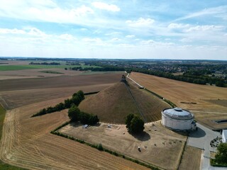 Waterloo battlefield Belgium lion’s mound drone aerial view summer.