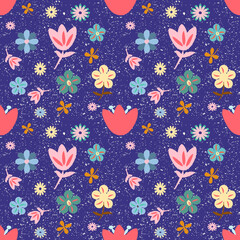 Floral seamless pattern on background