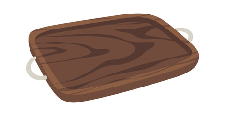 Wooden empty meal tray flat icon Restaurant utensil