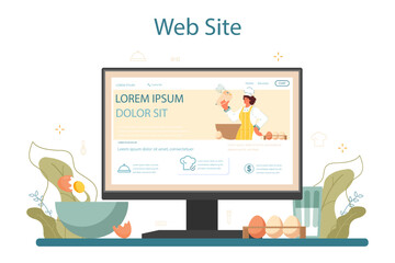 Pasta maker online service or platform. Baker cooking italian