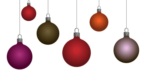 Set consisting of images of colorful Christmas balls for the holiday Christmas