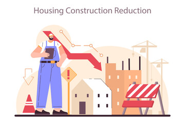 Housing construction reduction as a recession indicator. Estate market collapse