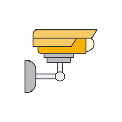 Cctv, surveillance icon in color, isolated on white background 