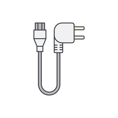 Power Cable icon in color, isolated on white background 