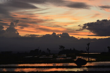 sunset over the river