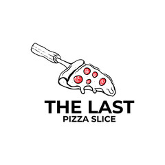 Pizza slice vector logo for healthy diet menu
