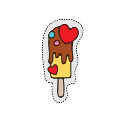 Ice Cream Sticker Set Cute Illustration