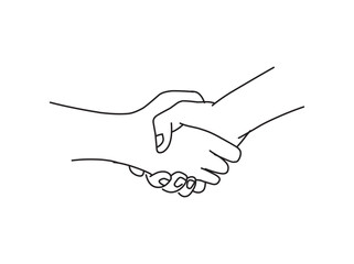 shaking hands sketch vector illustrations. line hand drawing.