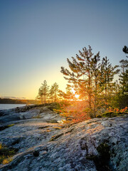 Fototapeta na wymiar Reserve Lodzhodsie Skerries in Karelia. High quality photo