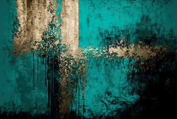 rusty metal background, old background, distressed teal texture, background with space for text, digital, illustration