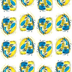 Head pattern on white background