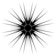 Radial white speed lines in round form Sun burst star burst sunshine Radiating from the center of thin beams lines. Vector illustration. Fireworks. Star rays. Explosion. Design element. Dynamic Eps 10
