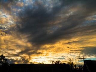 Dramatic Sunset over Burnley in Burnley Lancashire England. This was taken from my studio window and within minutes it was full darkness