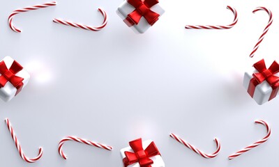 3d candy cane background. 3d rendering.