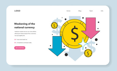 Weakening of the national currency as a financial inflation cause web