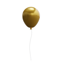 3d golden balloon. 3d rendering.