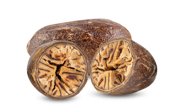 Dry nutmeg isolated on transparent png