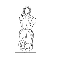 girl sitting resting