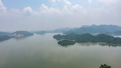 Landscape in Nui Coc lake, Thai Nguyen, Vietnam