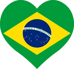 Heart symbol, flag of Brazil