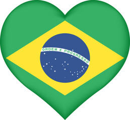 Heart symbol, flag of Brazil