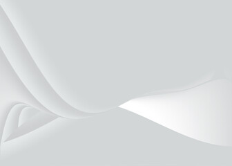 Soft and smoot minimal curvy lines background with white and grey color theme.