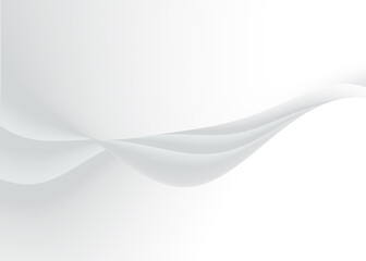 Soft and smoot minimal curvy lines background with white and grey color theme.