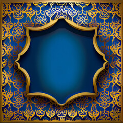 arabic background blue and gold