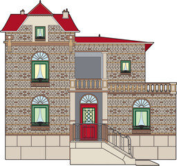 Mansion with a red door