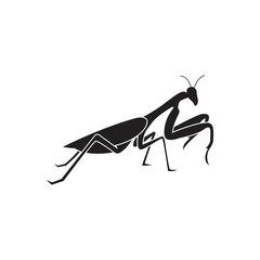 praying mantis vector icon, isolated on white background