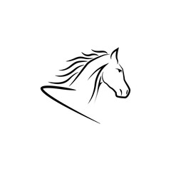 Fototapeta premium Vector silhouette of a horse's head, horse logo, vector illustration