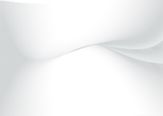 Soft and smoot minimal curvy lines background with white and grey color theme.