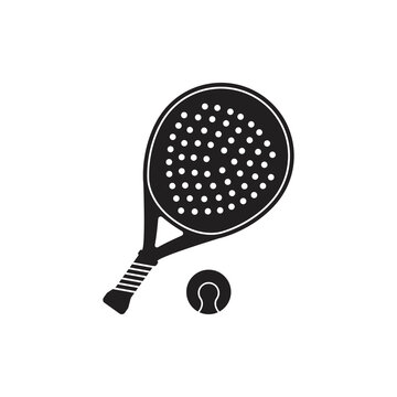 paddle racket on white background vector