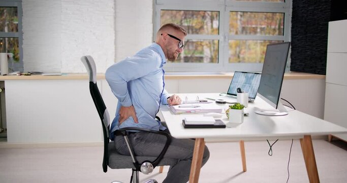 Back Pain Bad Posture Man Sitting